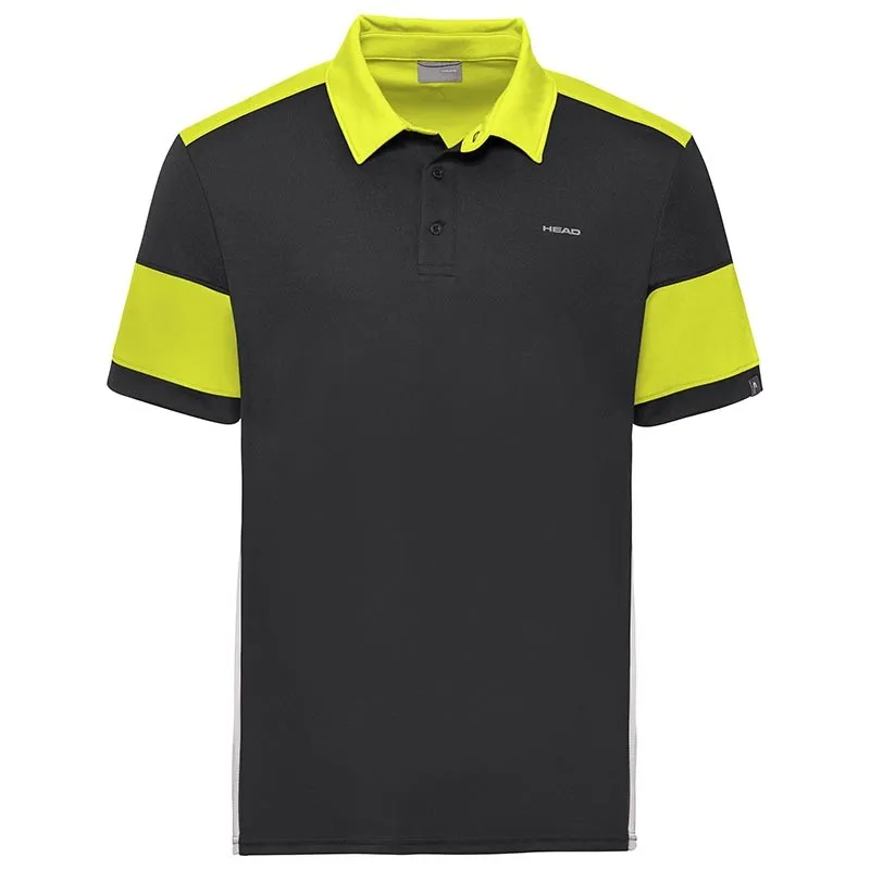 Kurzarm-Poloshirt für den Spielbetrieb, dunkel mit hellen Einsätzen an Kragen und Ärmeln